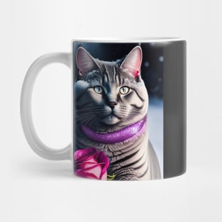 Mystical Bloom: British Shorthair Cat and Rose Create a Spellbinding Scene Mug